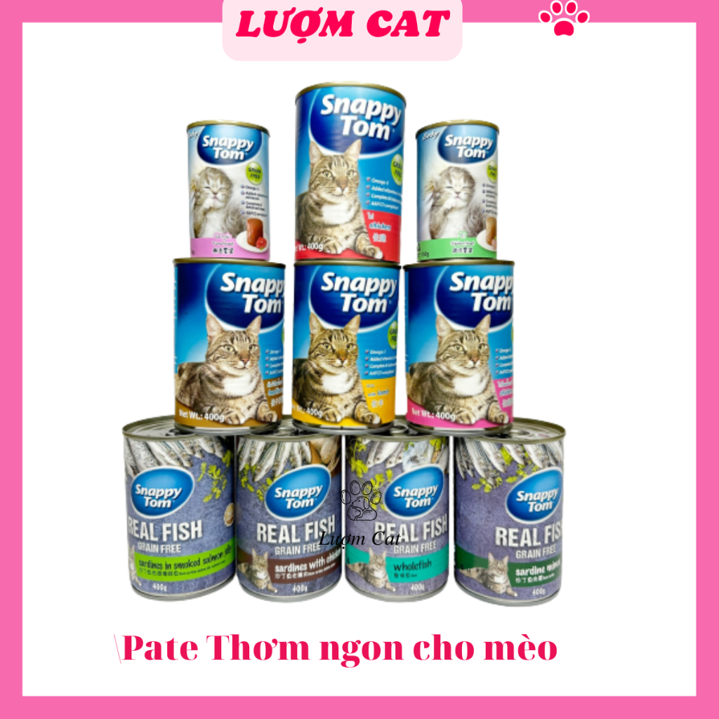 Pate Snappy Tom lon 400g cho mèo đầy đủ dinh dưỡng -Lượm Cat Shop ...