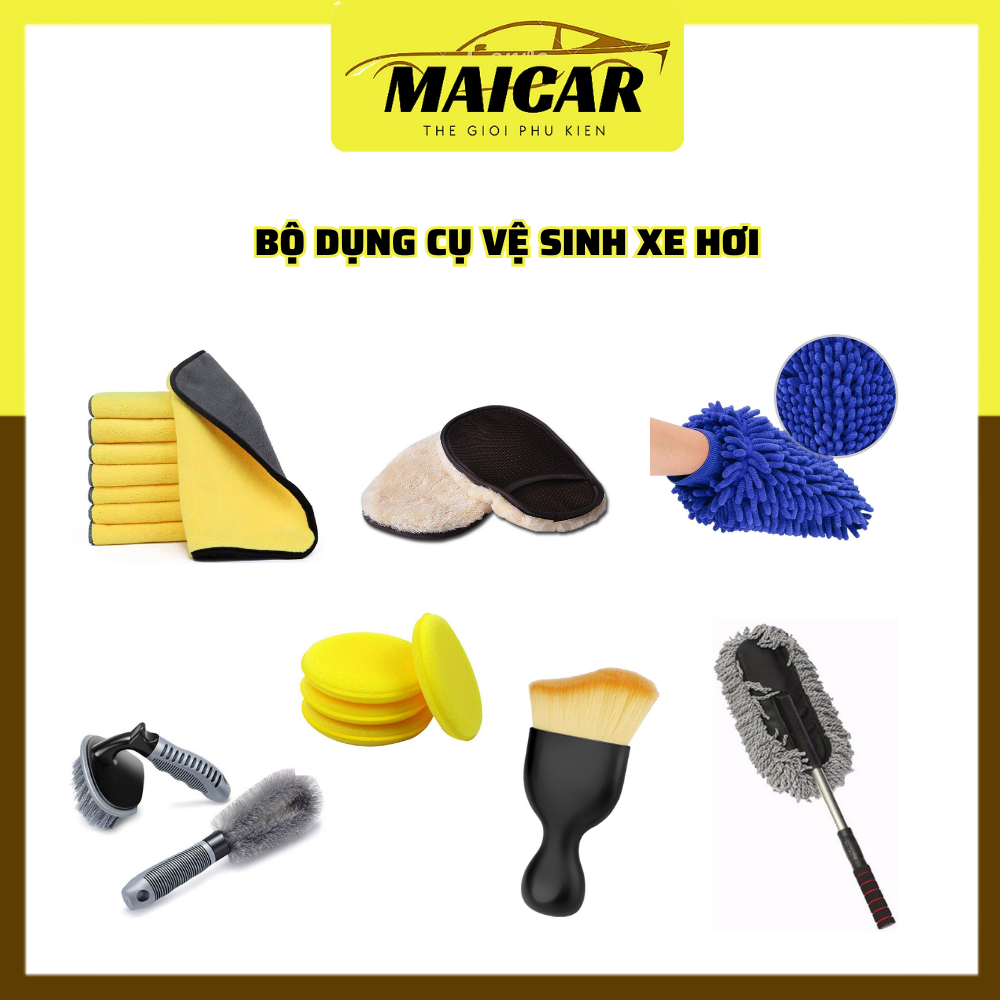 Bộ dụng cụ vệ sinh cọ rửa xe máy, ô tô nhiều món TGPKOT | Shopee Việt Nam