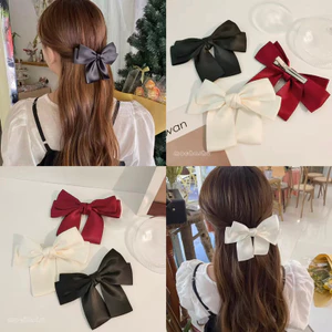 Kẹp tóc nơ nhỏ vải satin xinh xắn dễ thương phong cách Hàn Quốc nhiều màu sắc
