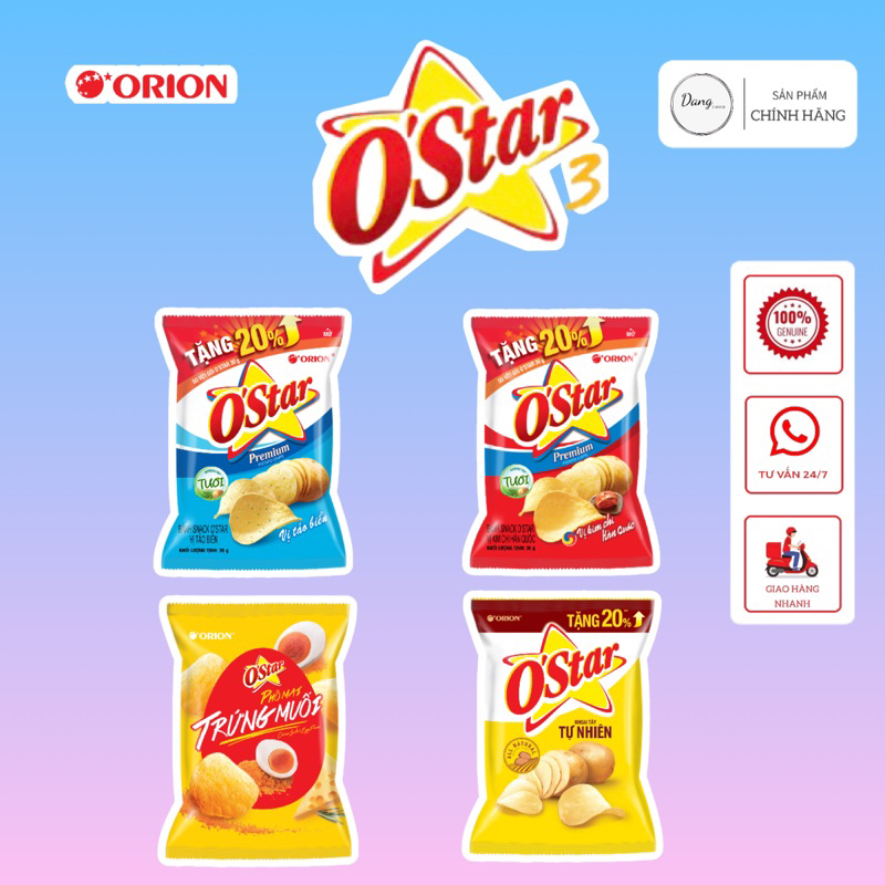 Snack Khoai Tây OStar Orion Đầy Đủ Vị Tảo Tự Nhiên Kim Chi Trứng Muối Shopee Việt Nam