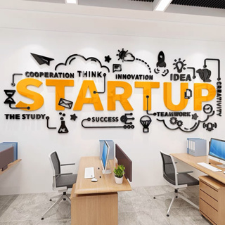 Tranh dán tường mica dán nổi Startup trang trí văn phòng công ty ...
