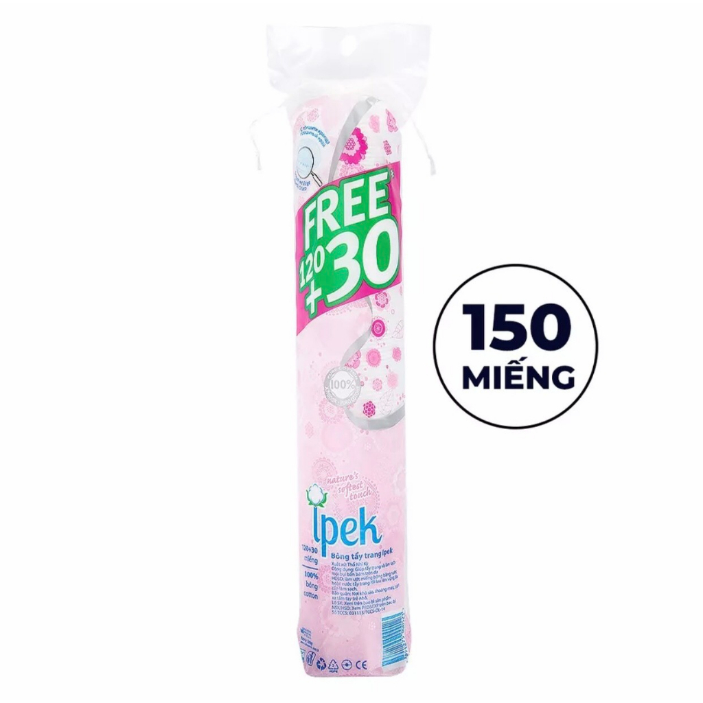 Combo 3 Cây Bông Tẩy Trang IPEK 150 miếng tròn