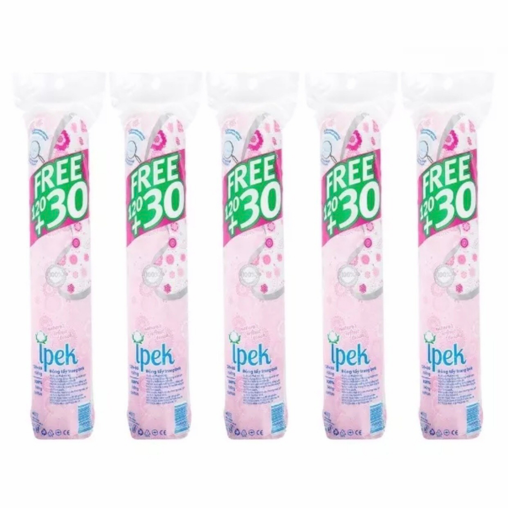 Combo 3 Cây Bông Tẩy Trang IPEK 150 miếng tròn