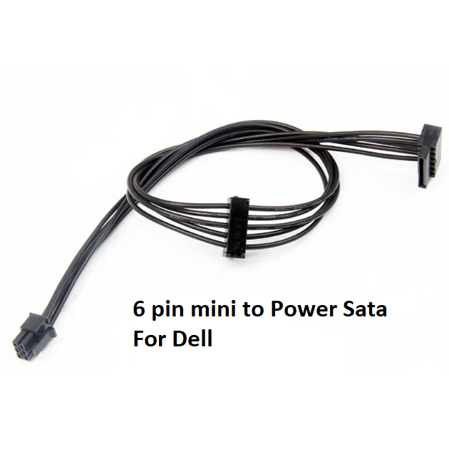 Cáp nguồn 4 pin - 3 sata / mini 6 pin ra 2 SATA Dell HP cấp nguồn ổ ...