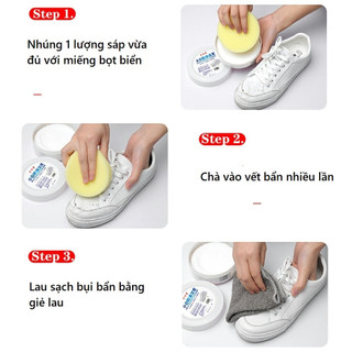 Kem vệ sinh giày da trắng, da lộn ba lô, túi xách đánh bóng bảo vệ đồ da không cần sử dụng nước