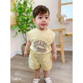 (Video) Set bộ bé trai tay hến chất cotton 4 chiều thấm hút mồ hồi mặc hè Bernie chính hãng