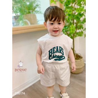 (Video) Set bộ bé trai tay hến chất cotton 4 chiều thấm hút mồ hồi mặc hè Bernie chính hãng