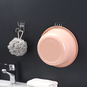 Móc Dán Tường Inox Treo Thau Chậu Khăn Quần Áo, Giá Gắn Tường Treo Đồ Nhà Bếp Nhà Tắm Chịu Lực Siêu Chắc Siêu Bền SM05