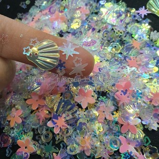 Kim sa lấp lánh ánh hồng đại dương xinh đẹp trang trí móng tay, slime, khung ảnh, thiệp... QNshop Handmade