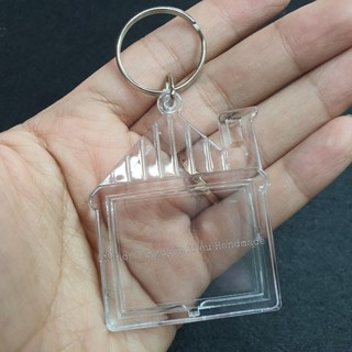 sỉ lẻ khung ảnh móc khóa nhựa trong hình ngôi nhà vuông chữ nhật QNshop Handmade