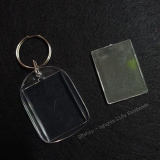 sỉ lẻ khung ảnh móc khóa nhựa trong hình ngôi nhà vuông chữ nhật QNshop Handmade