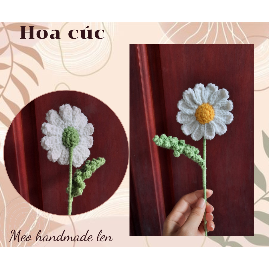 Hoa hướng dương, hoa mặt cười, hoa cúc handmade len - Crochet - Amigurumi