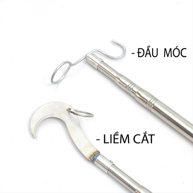 Sào Rút Inox Đa Năng Treo Lồng Chim Cảnh,Bẫy Chim,Treo Đồ,Hái Trái Cây ...