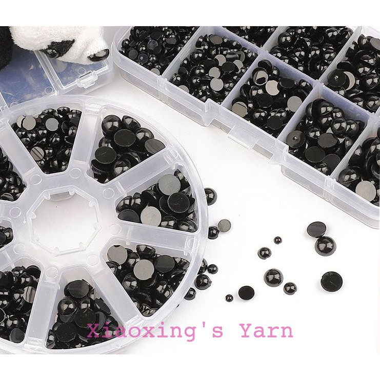 Mắt thú dán mắt thú bông, búp bê đan móc đủ size màu đen thủ công ...