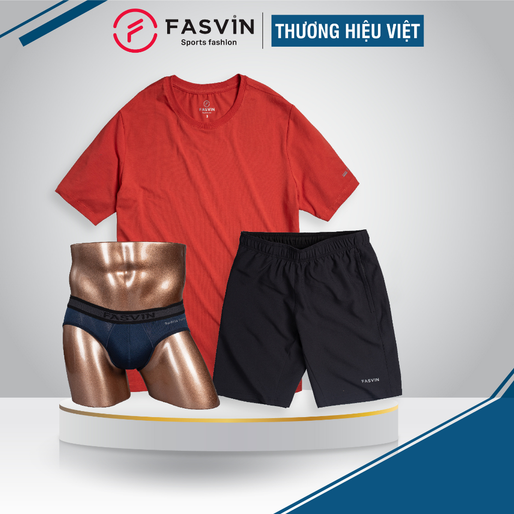 Combo Bộ quần áo, sịp thể thao nam Fasvin AT22503.1.HN vải mềm nhẹ co giãn tốt