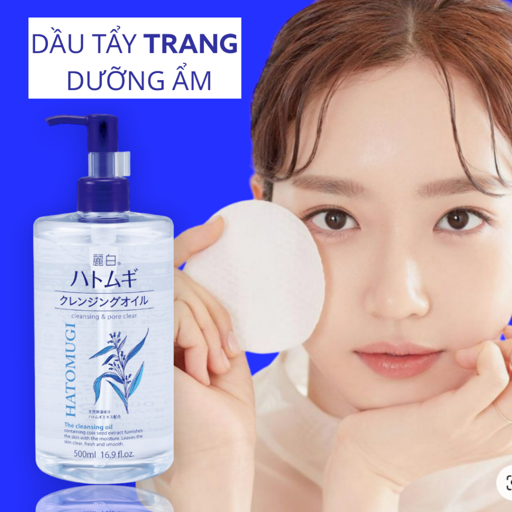 Dầu Tẩy Trang Làm Sáng Da Reihaku Hatomugi Cleansing Oil (Chai 500 mL)