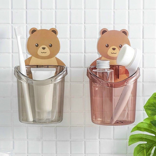 Cốc Gấu Dán Tường Nhà Tắm Ly Đựng Bàn Trải Kem Đánh Răng