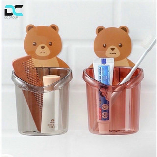 Cốc Gấu Dán Tường Nhà Tắm Ly Đựng Bàn Trải Kem Đánh Răng