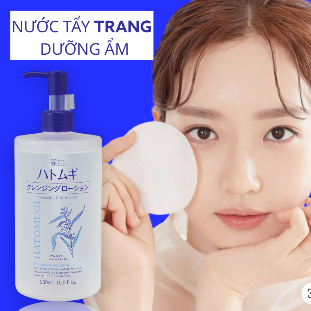 Nước Tẩy Trang Dưỡng Ẩm Chiết Xuất Hạt Ý Dĩ Reihaku Hatomugi Cleansing (Chai 500mL)