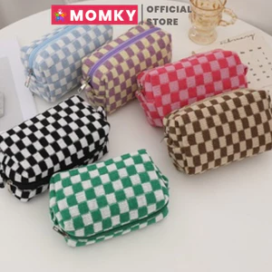 Túi Đựng Bút Vải Cute Hàn Quốc Túi Đựng Bút Caro Cỡ Lớn Túi Đựng Bút Lưới Dệt Kim TB006 Mom Ky