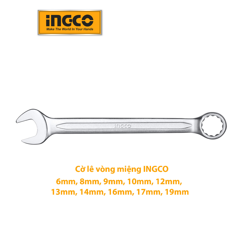 Cờ lê vòng miệng Ingco HCSPA nhiều size 6mm, 8mm, 9mm, 10mm, 13mm, 12mm 14mm, 16mm, 17mm, 19mm