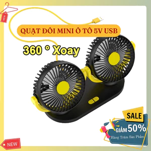 Quạt mini ô tô 10W usb 5v xoay 360 cho xe tải, xe con, bàn làm việc