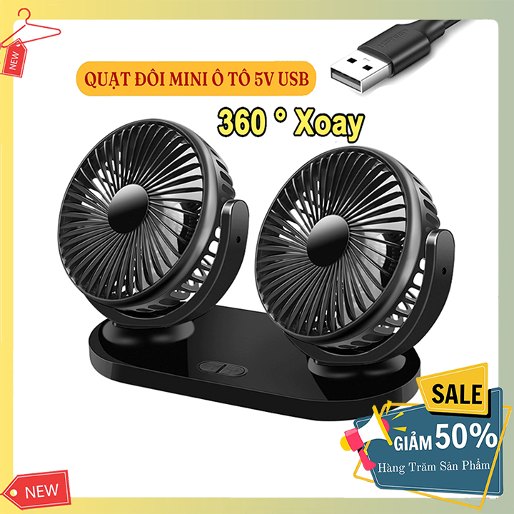 Quạt đôi ô tô 10W 3 tốc độ, tiếng ồn thấp hỗ trợ làm điều hòa xe hơi