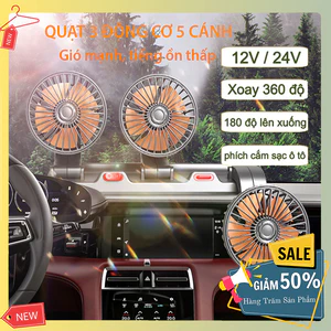 Quạt xe ô tô, quạt ô tô mini 10W cắm tẩu 12v xoay 360 độ cho xe tải, xe con
