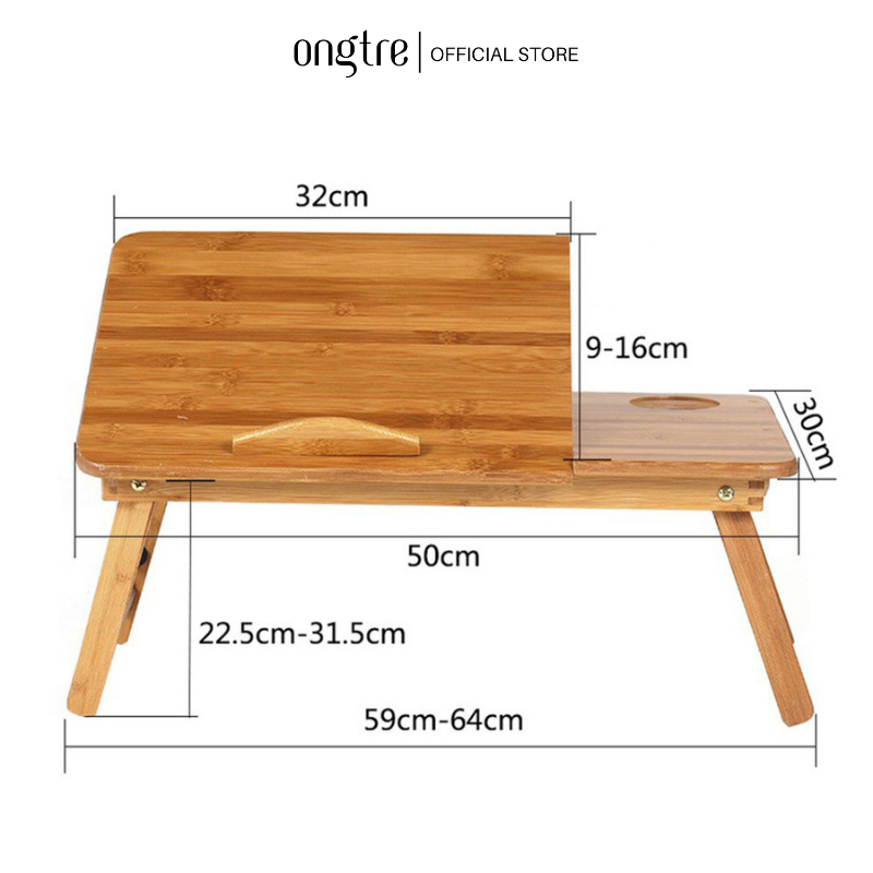 Bàn Gấp Tre ONGTRE Đa Năng, Bàn Học Gấp Gọn, Bàn Laptop Chống Gù Lưng, Bàn Để Giường Cao Cấp