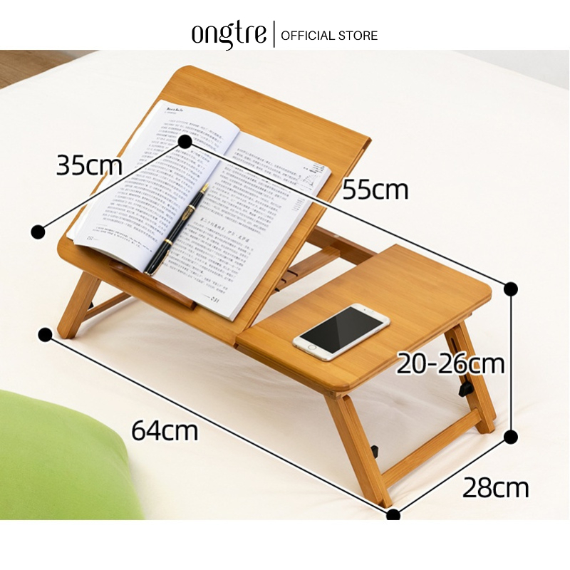 Bàn Gấp Tre ONGTRE Đa Năng, Bàn Học Gấp Gọn, Bàn Laptop Chống Gù Lưng, Bàn Để Giường Cao Cấp
