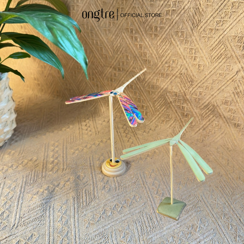 Chuồn chuồn tre ONGTRE cân bằng, để bàn, decor ( Loại dày )