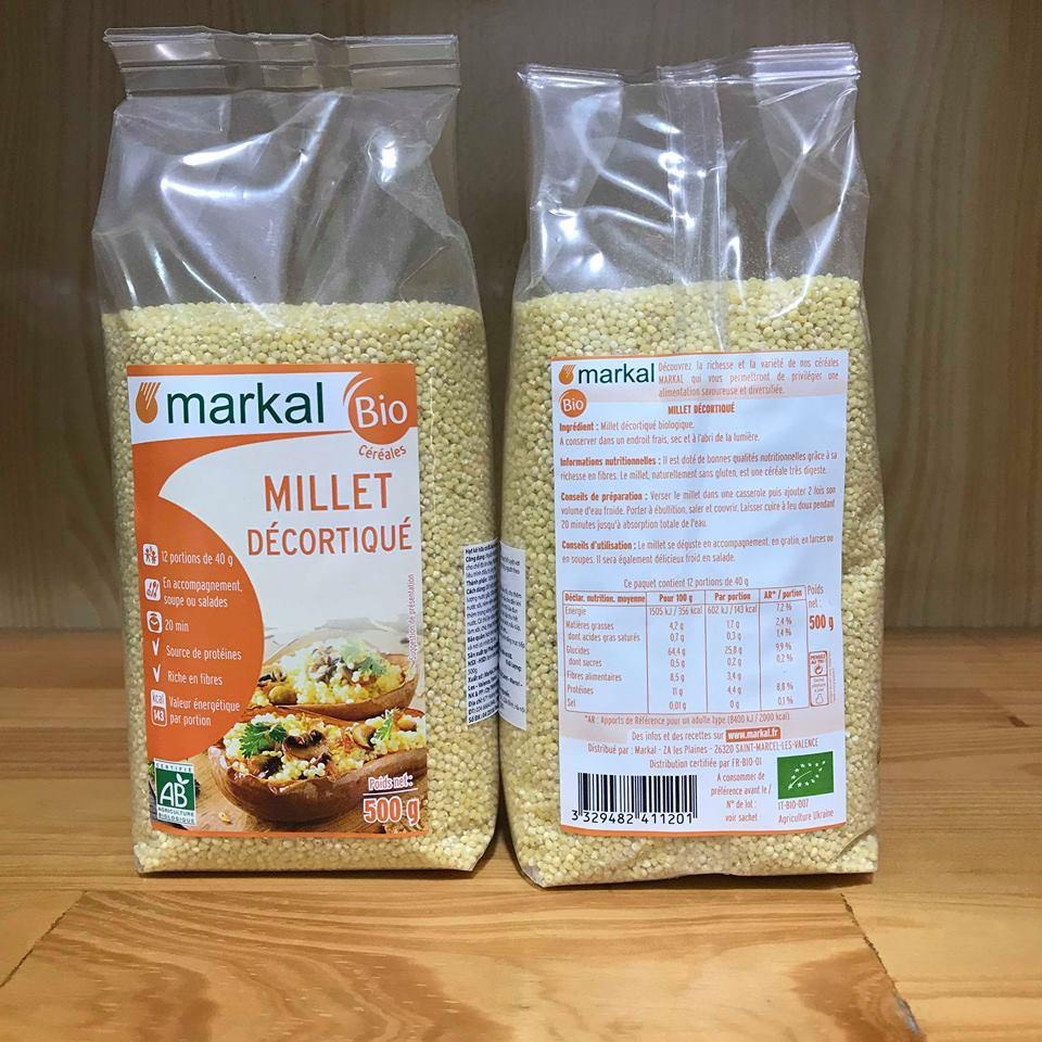 Hạt kê nếp hữu cơ Markal, C'Lavie Pháp dinh dưỡng làm cháo, bánh chả cho bé ăn dặm từ 6 tháng