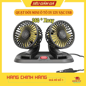 Quạt ô tô 10W cắm nguồn tẩu 12v đa năng xoay 360 độ siêu mát