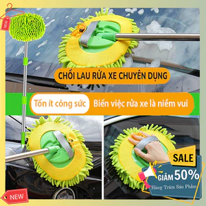Chổi rửa xe ô tô cán dài chuyên dụng rửa xe ô tô sợi mềm