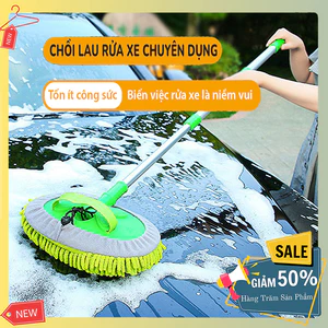 Chổi rửa xe ô tô gấp gọn, chổi rửa xe ô tô kéo dài 1m, sợi nhung mềm mại lau siêu sạch