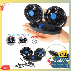 Quạt ô tô, quạt xe ô tô 10W cắm tẩu 12v xoay 360 độ cho xe tải, xe con