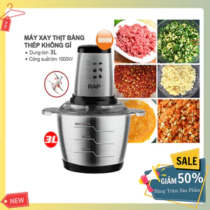 Máy xay thịt RAF1000W cối inox 3L dễ vệ sinh an toàn thực phẩm