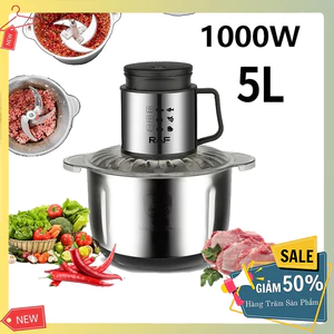 Máy xay thịt RAF1000W cối inox 5l lưỡi dao 6 cánh xay mọi thực phẩm