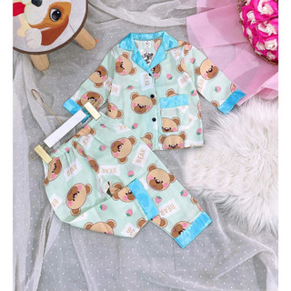 [ 8KG - 34KG ] Bộ Đồ Ngủ Pijama Dài Tay Cho Bé Chất Vải Lụa Mango Mềm Mịn, Mát_BM42