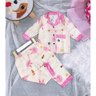 [ 8KG - 34KG ] Bộ Đồ Ngủ Pijama Dài Tay Cho Bé Chất Vải Lụa Mango Mềm Mịn, Mát_BM42