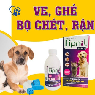 VB Pharma thuốc xịt  Fipnil spray trị bọ chét ve ghẻ chấy rận trên chó mèo chai 100ml và 250ml
