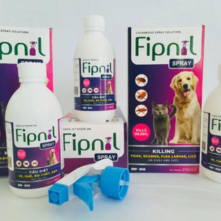 VB Pharma thuốc xịt  Fipnil spray trị bọ chét ve ghẻ chấy rận trên chó mèo chai 100ml và 250ml