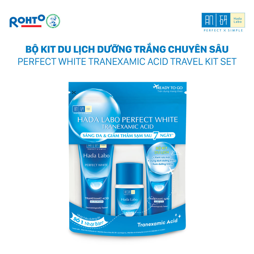 Bộ travel size dưỡng trắng Hada Labo Perfect White Tranexamic Acid