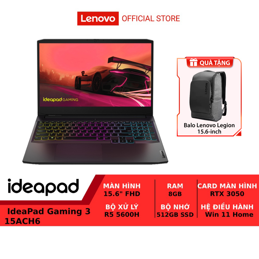 Laptop LENOVO IdeaPad Gaming 3 82K2010GVN R5-5600H|8G|512G|15.6FHD120Hz|RTX3050Ti|W11