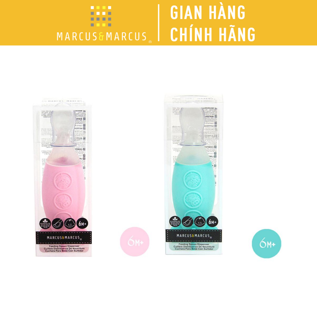 Ảnh Bình Bóp Ăn Dặm Silicon Có Thìa Marcus & Marcus 90ml, Cho Bé Từ 6 Tháng 1