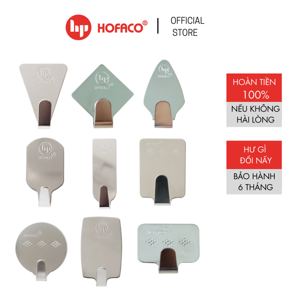 Móc dán inox sang trọng HOFACO đủ size | Shopee Việt Nam