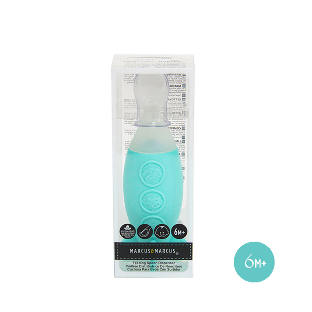 Ảnh Bình Bóp Ăn Dặm Silicon Có Thìa Marcus & Marcus 90ml, Cho Bé Từ 6 Tháng 4