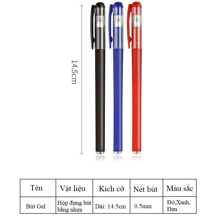 Bút bi nước 0.5mm 3 màu