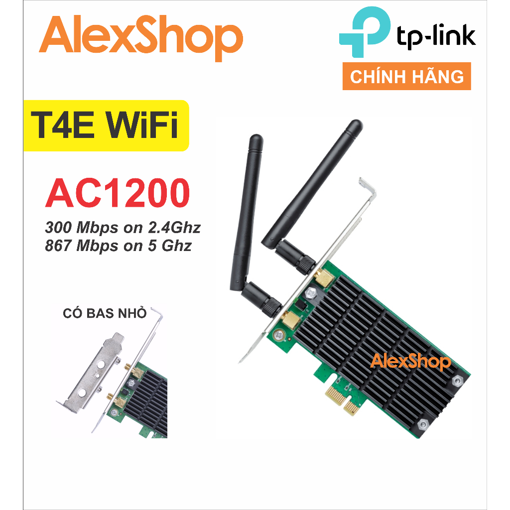 [Chính Hãng] Card WiFi TP-Link PCIe T4E WiFi 5 2 Băng Tần AC1200 ...