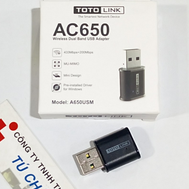 USB thu Wifi băng tần kép AC650 Wireless Dual Band USB Adapter ...